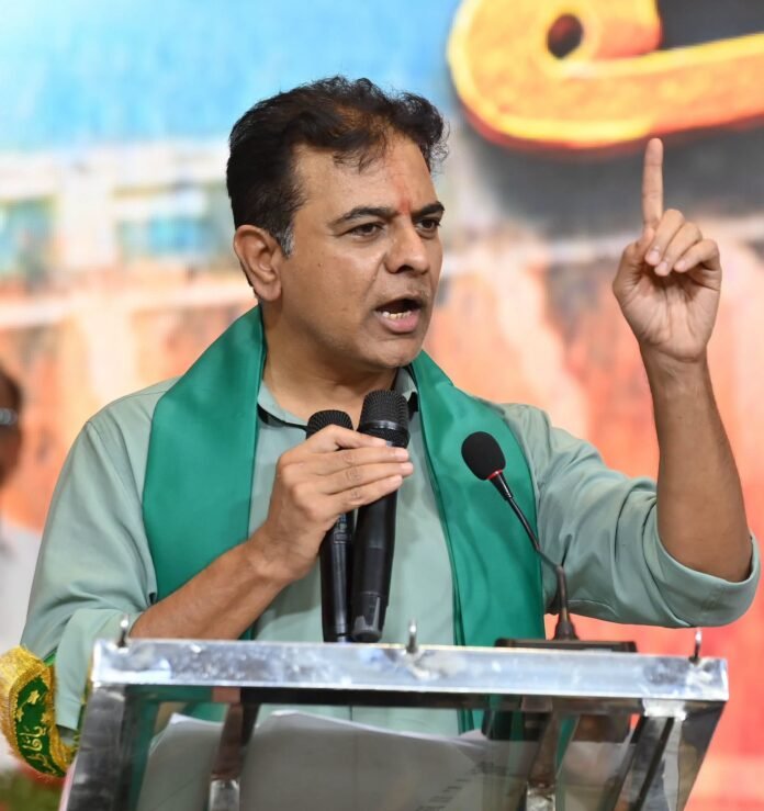 Farmers are suffering due to the drought caused by the Congress: KTR Farmers are suffering due to the drought caused by the Congress: KTR