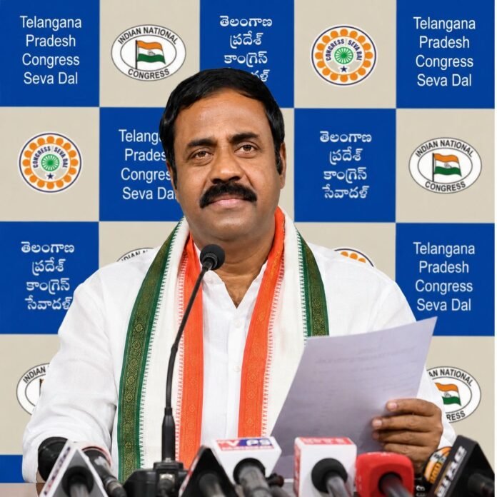Harish Rao's comments are a sign of political bankruptcy: Seva Dal President Middela Jitender. Harish Rao's comments are a sign of political bankruptcy: Seva Dal President Middela Jitender.