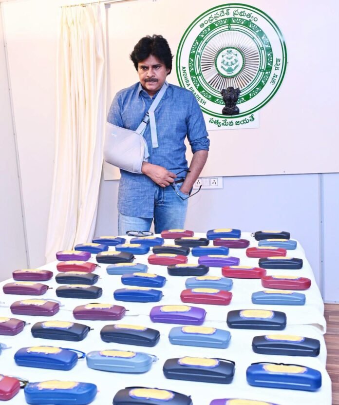Pawan Kalyan brought new light into the lives of embroidery artisans. Pawan Kalyan brought new light into the lives of embroidery artisans.