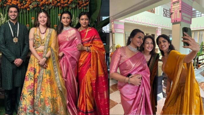 Mahesh Babu's nephew Siddharth Galla gets engaged to a young Korean woman; grand ceremony held with family members. Mahesh Babu's nephew Siddharth Galla gets engaged to a young Korean woman; grand ceremony held with family members.
