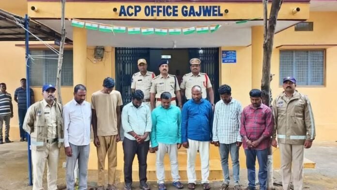 Purification ritual with turmeric water at KCR's farmhouse Seven arrested Purification ritual with turmeric water at KCR's farmhouse Seven arrested