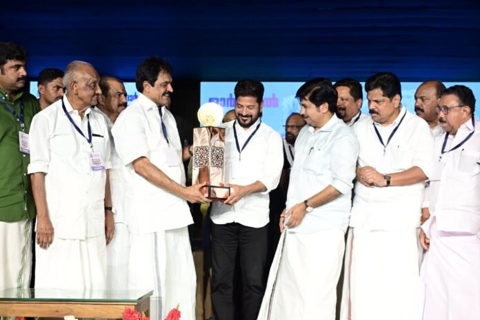 Prestigious award for CM Revanth in Kerala Prestigious award for CM Revanth in Kerala