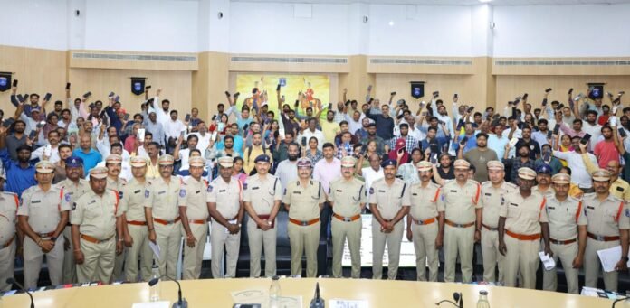 Distribution of 1,218 mobile phones in Cyberabad under the 11th phase. Distribution of 1,218 mobile phones in Cyberabad under the 11th phase.
