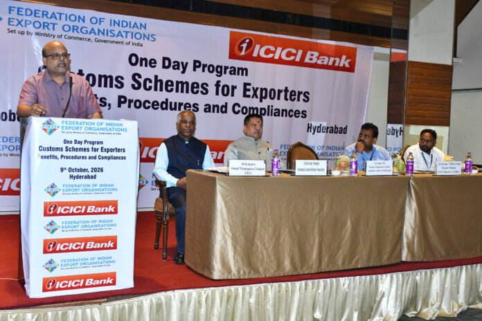 D. Sri Nagesh, Assistant Commissioner, Hyderabad Customs Commissionerate, addressing the gathering at the event. D. Sri Nagesh, Assistant Commissioner, Hyderabad Customs Commissionerate, addressing the gathering at the event.